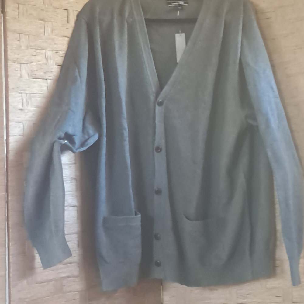 Lands' End Men's Charcoal Cardigan Sweater